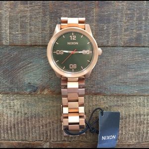 NIXON Rose Gold with Green Dial G.I. Watch!